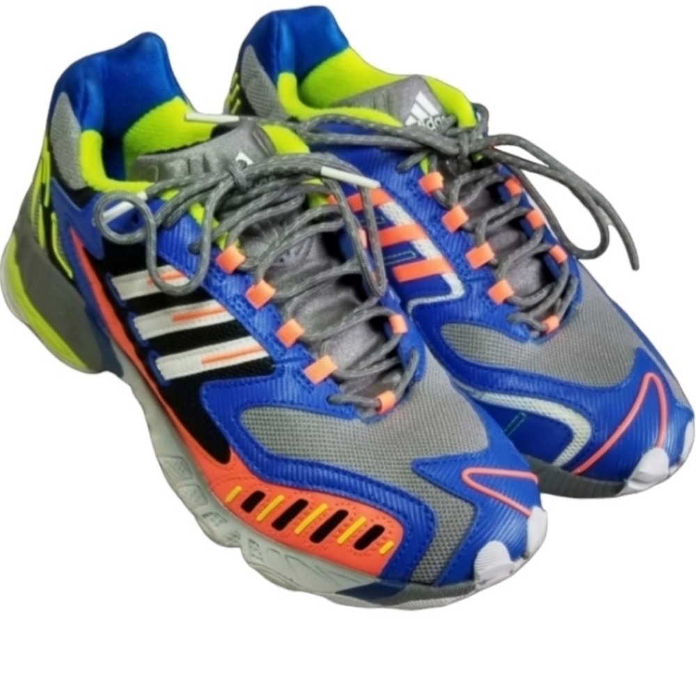 Women's Size 6.5 Adidas Torsion Traxion Gray Glow Blue Athletic Running Shoe